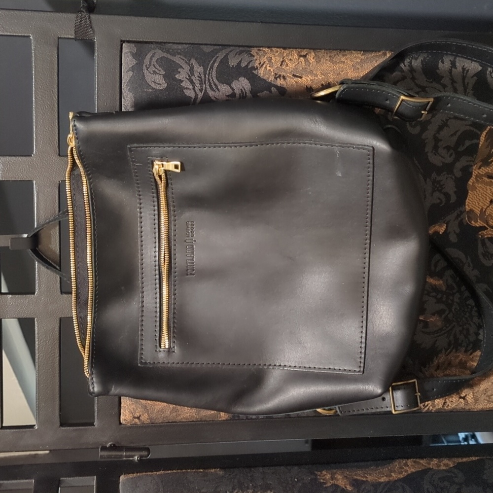 Portland Leather Company Black Backpack Tote Size